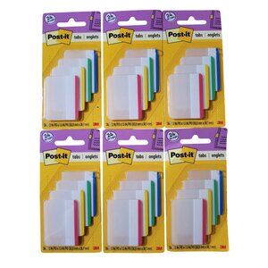*NEW* 6-Pack Post-it Tabs 2 in Lineds 6 Tabs/Color 4 Colors 24 Tabs/Pack 686F-1